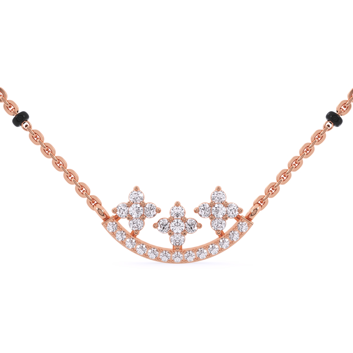 Blossom Flower Round Diamond Mangalsutra